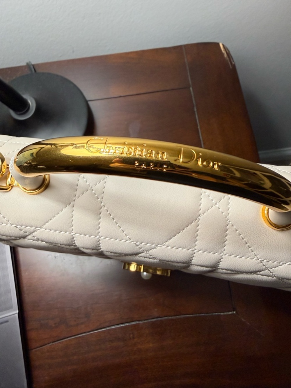 Dior Beige Quilted Top-Handle Satchel with Gold Hardware Limited Edition 2024 - Picture 8 of 9